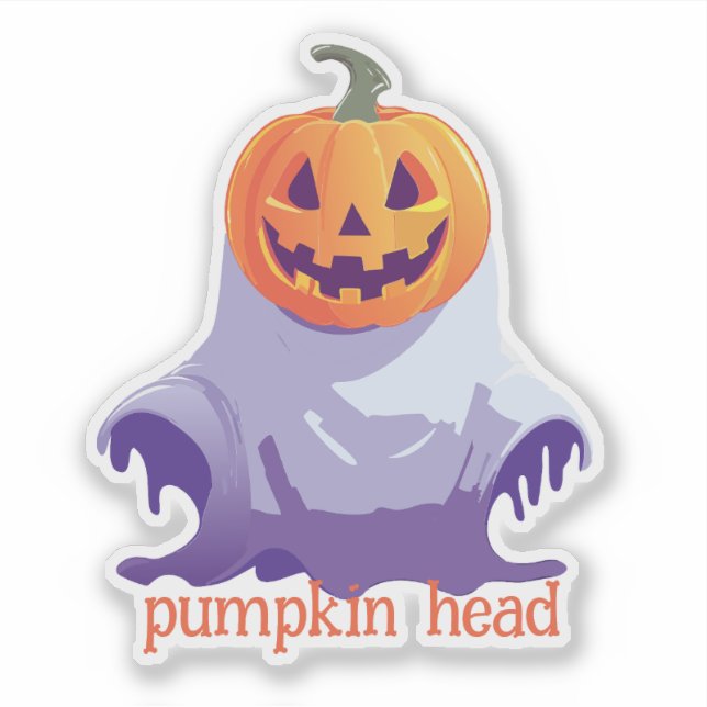 Jack-o-lantern Ghost Sticker (Front)