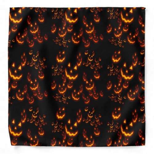 Jack O Lantern Glowing Faces Bandana