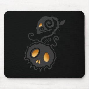 Jack O Lantern Glowing Skull Vine Mouse Pad