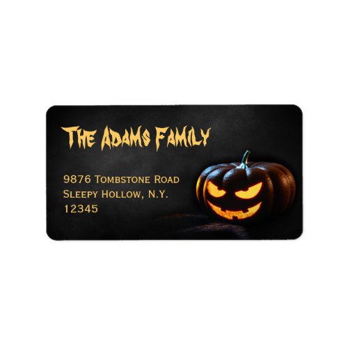 Jack-O-Lantern Halloween Address Label