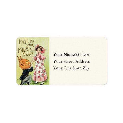 Jack O Lantern Halloween Beau Address Label