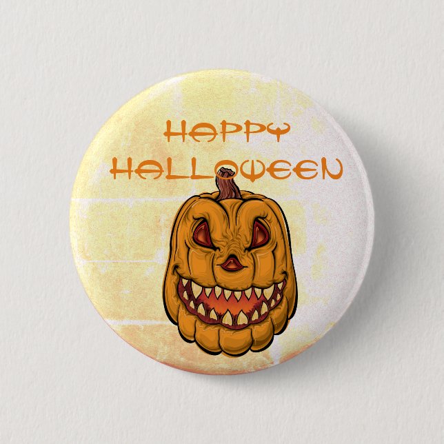 Jack-O-Lantern Halloween Button (Front)
