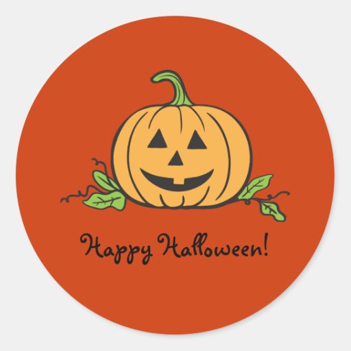 Jack O Lantern Halloween Classic Round Sticker | Zazzle