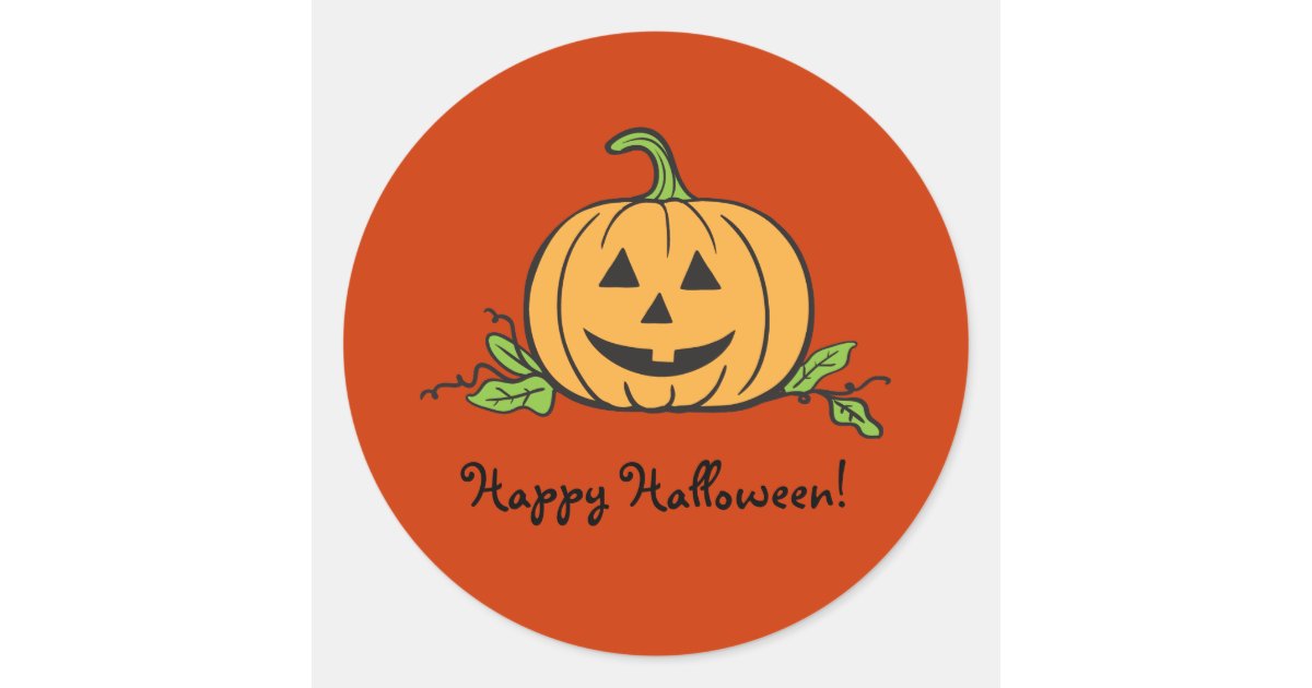 Jack O Lantern Halloween Classic Round Sticker | Zazzle