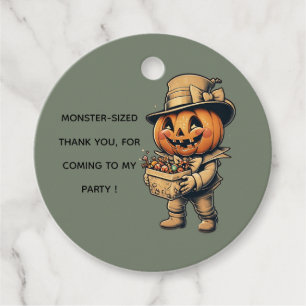 Jack o lantern Halloween Favor Tags