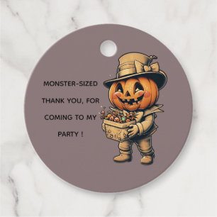 Jack o lantern Halloween Favor Tags