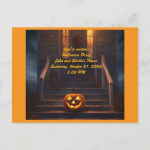 Jack-o-Lantern Halloween Invitation Postcard
