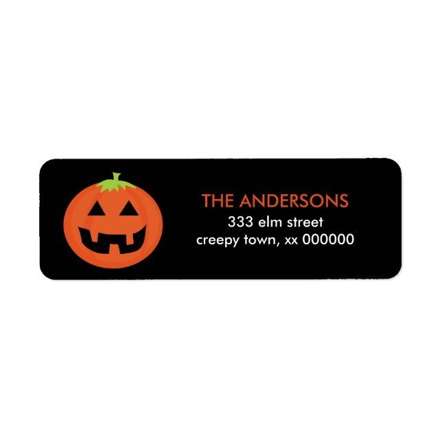 Jack O Lantern Halloween Label (Front)