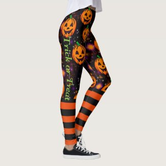 Jack-O-Lantern Halloween Leggings Pumpkin Pants
