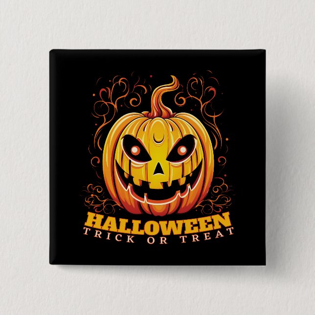 Jack-O-Lantern Halloween Pumpkin  Button (Front)