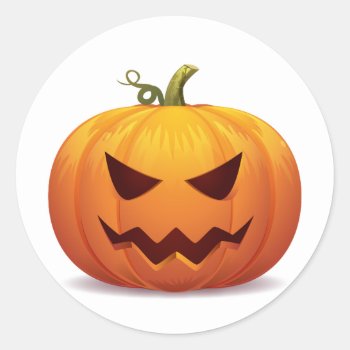 Jack-o-lantern Halloween Pumpkin Classic Sticker by Pick_Up_Me at Zazzle