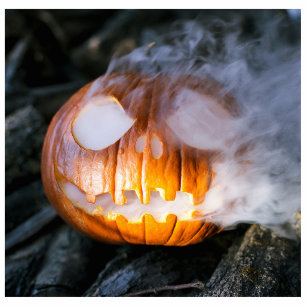 Jack-o-Lantern Halloween Pumpkin Head on Fire  Cutout