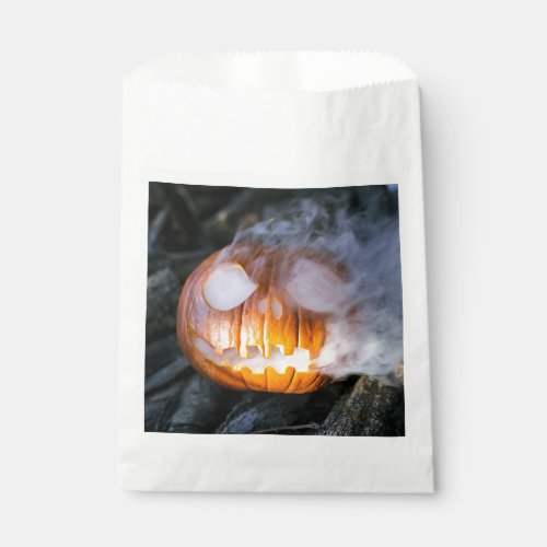 Jack_o_Lantern Halloween Pumpkin Head on Fire  Favor Bag