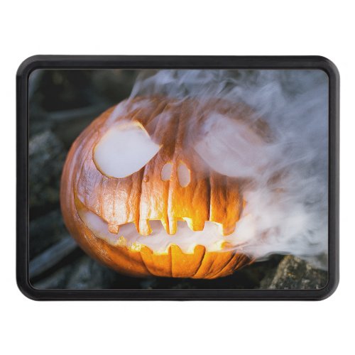 Jack_o_Lantern Halloween Pumpkin Head on Fire  Hitch Cover