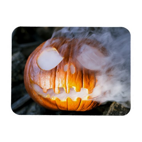 Jack_o_Lantern Halloween Pumpkin Head on Fire  Magnet
