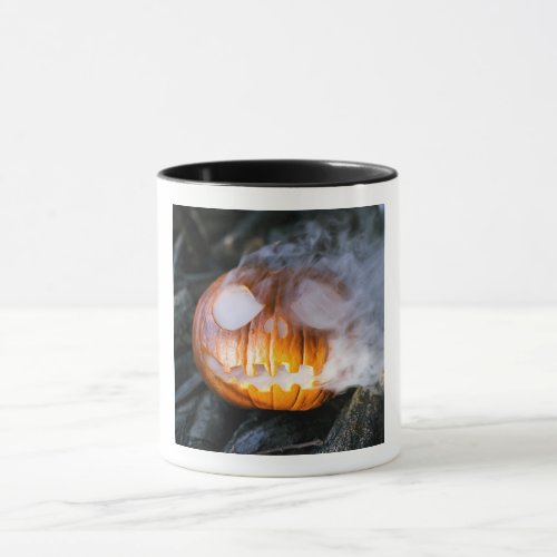 Jack_o_Lantern Halloween Pumpkin Head on Fire  Mug