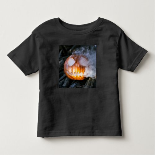 Jack_o_Lantern Halloween Pumpkin Head on Fire  Toddler T_shirt