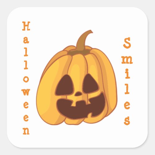 Jack_o_Lantern Halloween Smiles Square Sticker