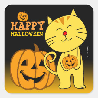 Jack O Lantern Halloween Sticker Cat 1