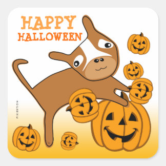 Jack O Lantern Halloween Sticker Puppy 2