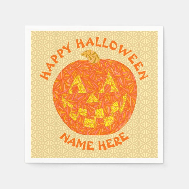 Jack O Lantern Halloween Trick Or Treat Party Napkins (Front)