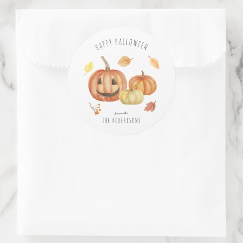 Jack_o_lantern  Happy Halloween Treat Classic Round Sticker