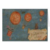 Jack O' Lantern Hot Air Balloon Owl Black Cat (Front Horizontal)