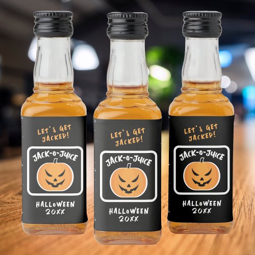 Jack O Lantern Juice Halloween Pumpkin Pun Joke Liquor Bottle Label