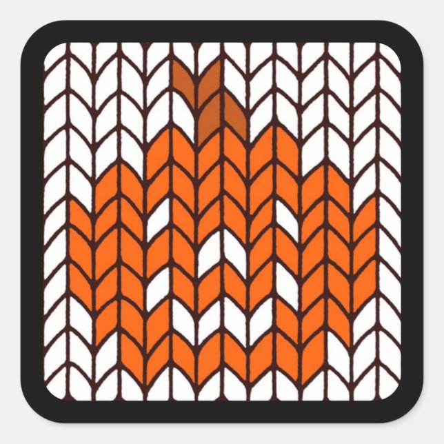 JACK-O-LANTERN KNIT Large Square Stickers (Front)