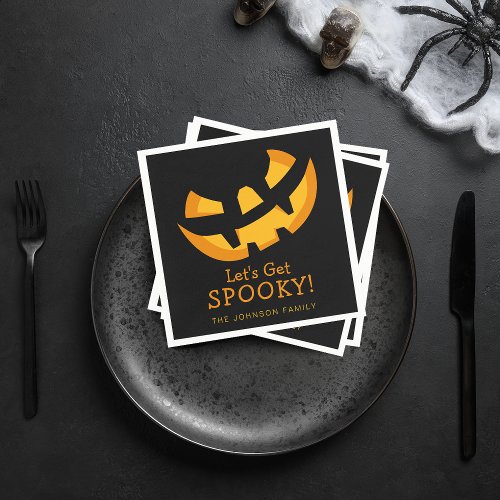 Jack_O_Lantern Lets Get Spooky Paper Napkins