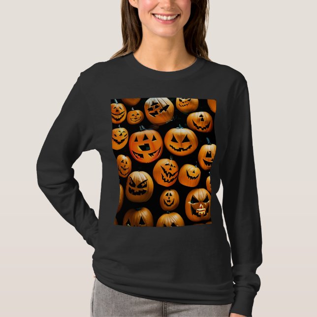 Jack-O-Lantern Long Sleeve T-Shirt (Front)
