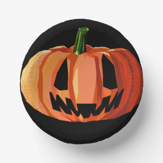 Jack-o’-Lantern Low Poly | Halloween Paper Bowls