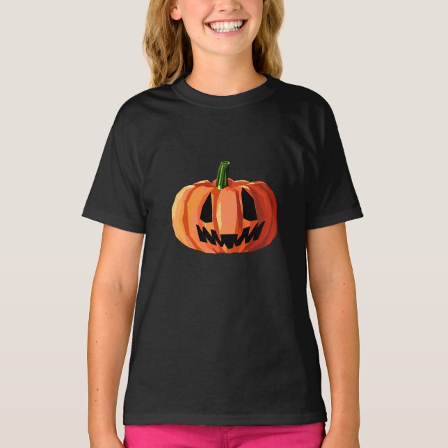 Jack-o’-Lantern Low Poly | Halloween T-Shirt (Front)