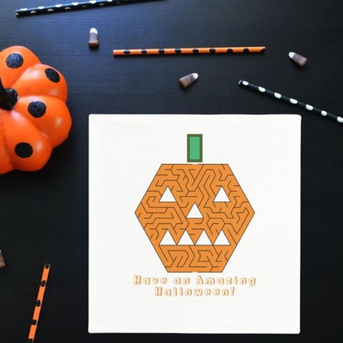 Jack_o_Lantern Maze Amazing Halloween Party White Napkins