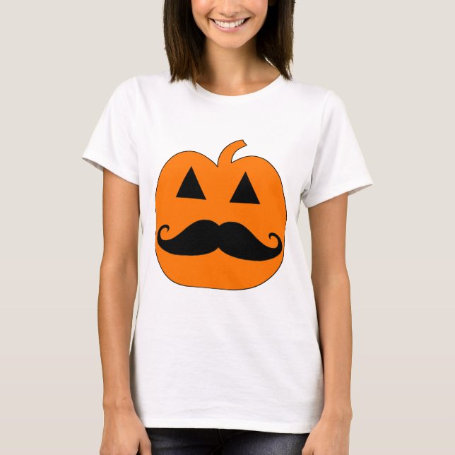 Jack o Lantern mustache T-Shirt (Front)