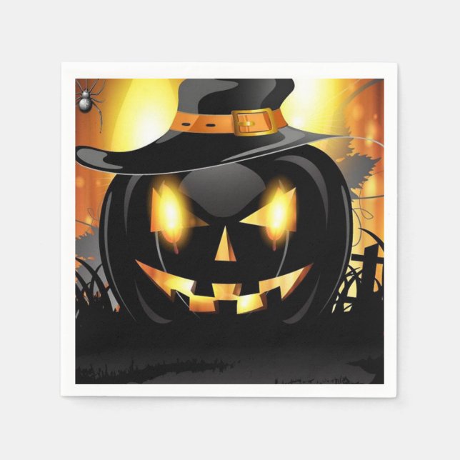 Jack-o-Lantern Napkins (Front)