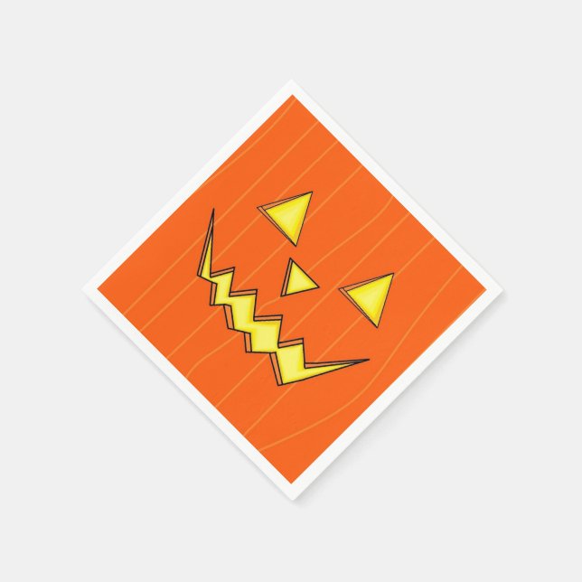 Jack-O-Lantern Napkins For Halloween Party  (Corner)