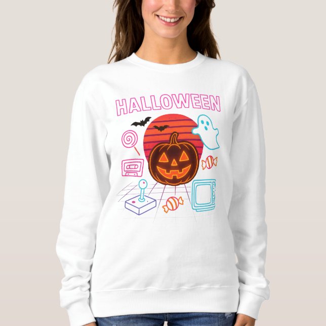Jack-O’-Lantern Neon Halloween Clothes Unisex Sweatshirt (Front)