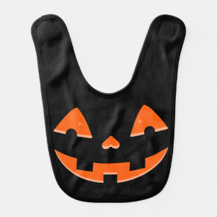 Jack-o’-Lantern Orange Eyes & Mouth – Halloween Baby Bib