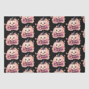 Jack-O' Lantern Orange Leaves Black Halloween Tissue Paper