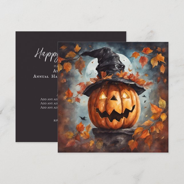 Jack O Lantern Party Invitation (Front/Back)