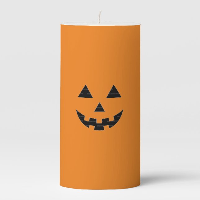 Jack o lantern  pillar candle (Front)