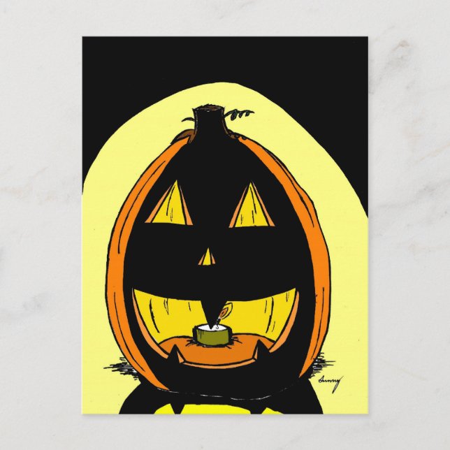 Jack o' Lantern Postcard (Front)
