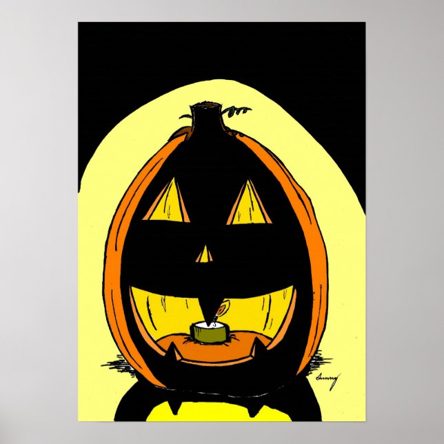 Jack O' Lantern Poster Print  - OOAK Artwork (Front)