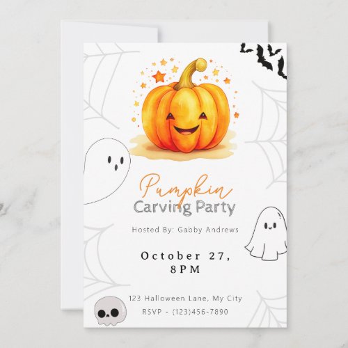 Jack_O Lantern Pumpkin Carving Party Invitation