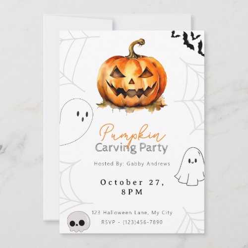 Jack_O Lantern Pumpkin Carving Party Invitation