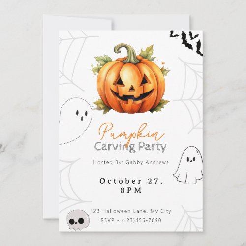 Jack_O Lantern Pumpkin Carving Party Invitation