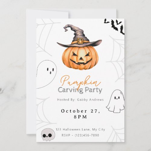 Jack_O Lantern Pumpkin Carving Party Invitation