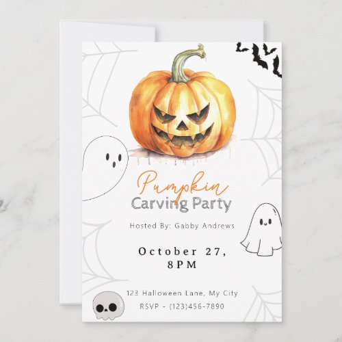 Jack_O Lantern Pumpkin Carving Party Invitation