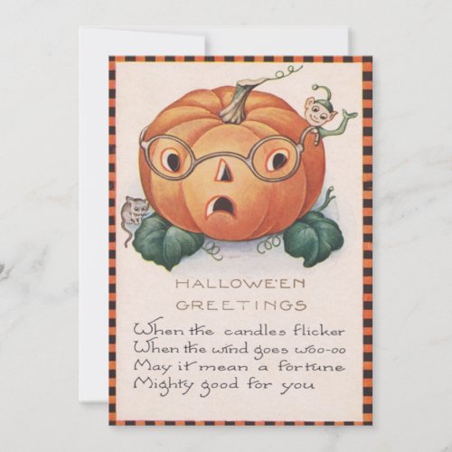 Jack O Lantern Pumpkin Elf Mouse Poem